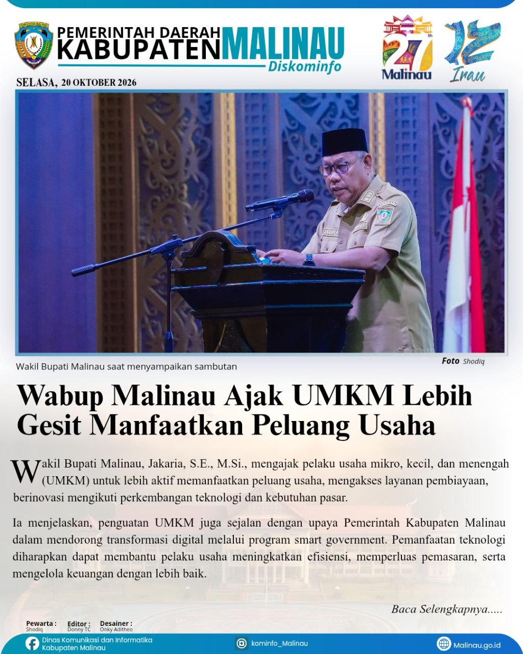Wabup Malinau Ajak UMKM Lebih Gesit Manfaatkan Peluang Usaha