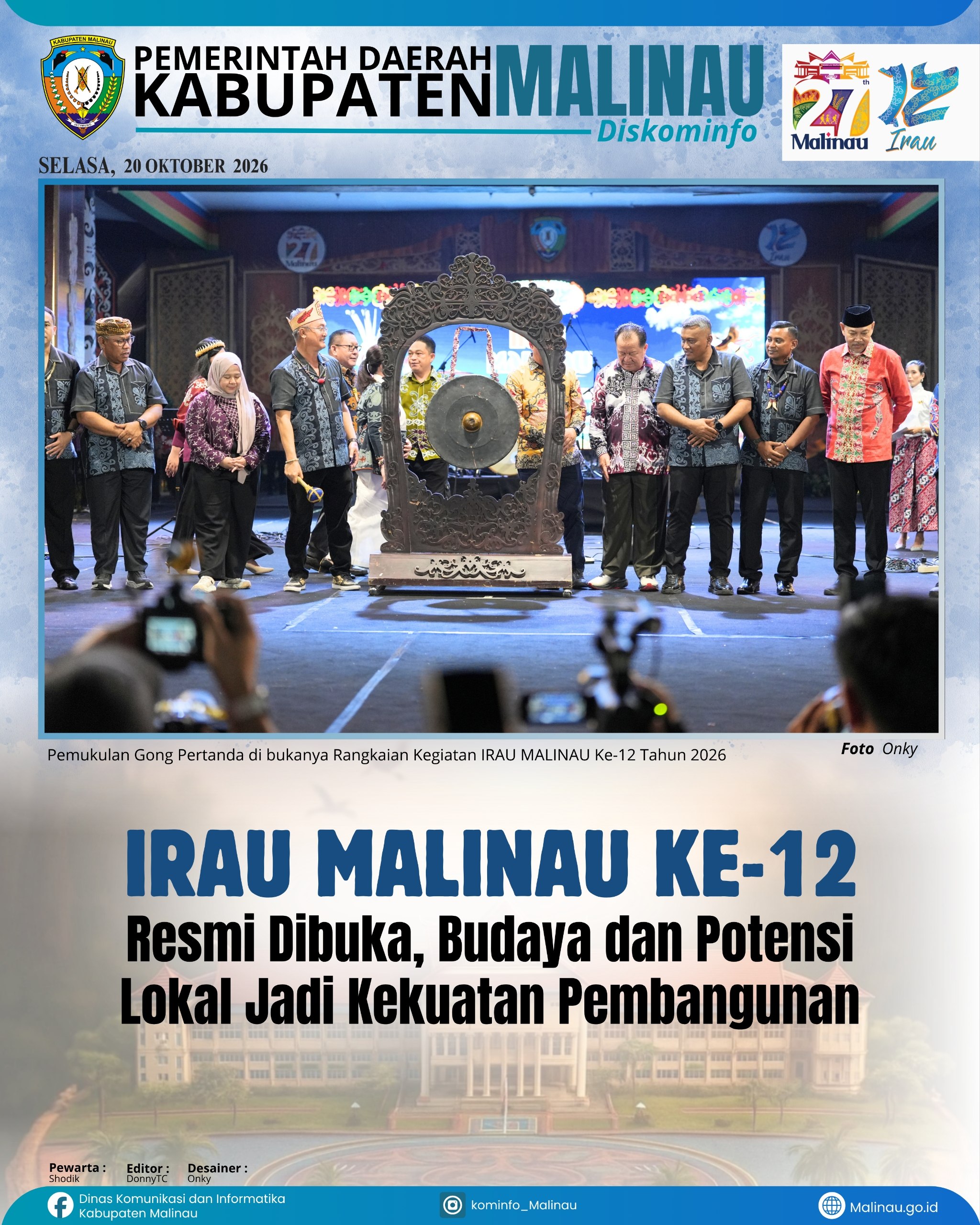 Irau Malinau ke-12 Resmi Dibuka, Budaya dan Potensi Lokal Jadi Kekuatan Pembangunan
