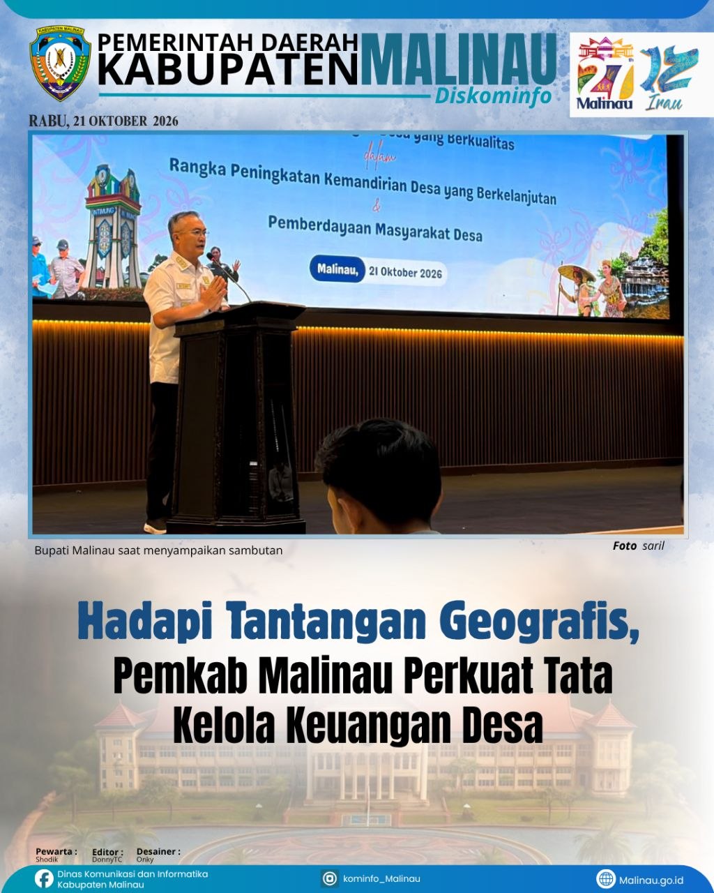 Hadapi Tantangan Geografis, Pemkab Malinau Perkuat Tata Kelola Keuangan Desa