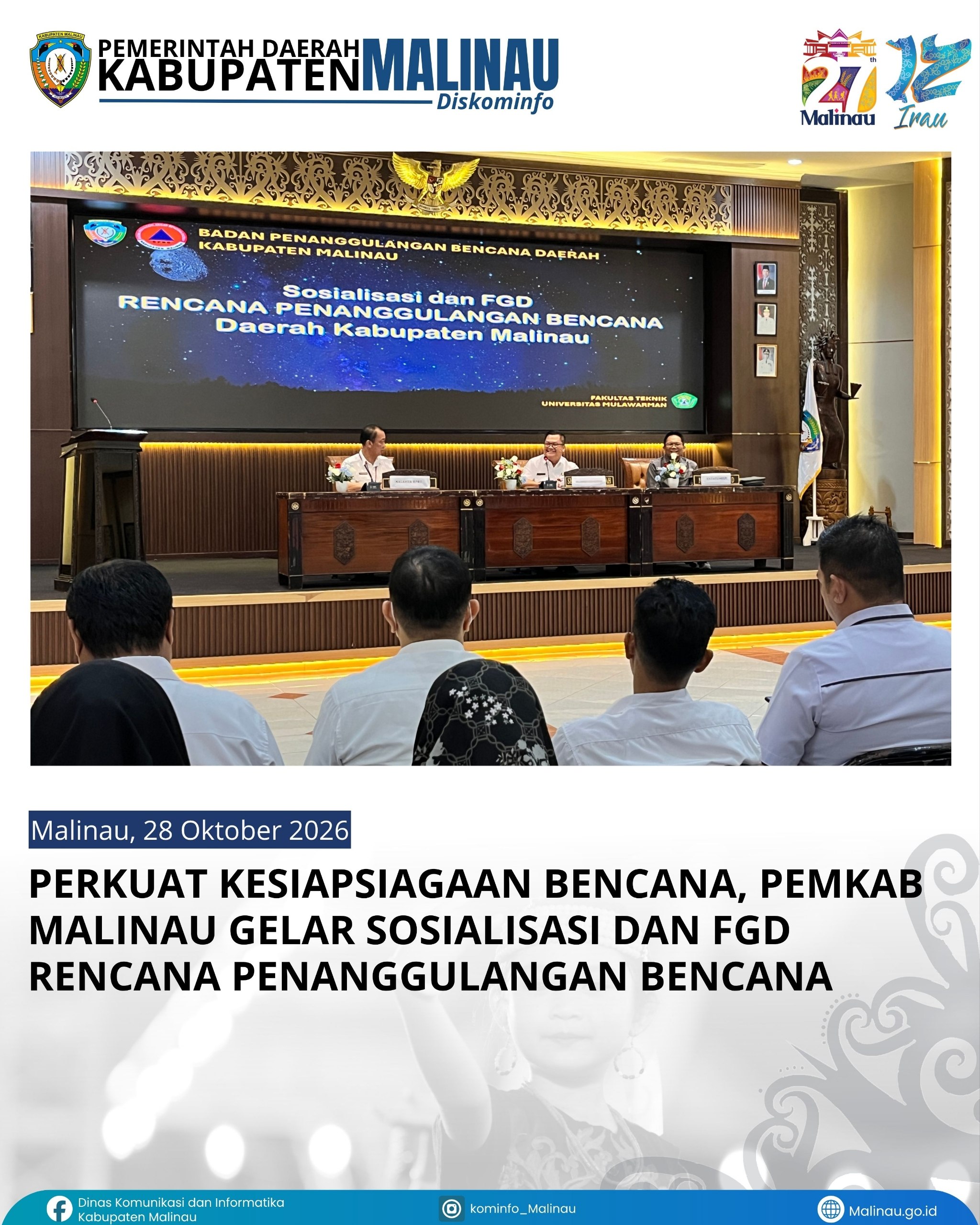 Perkuat Kesiapsiagaan Bencana, Pemkab Malinau Gelar Sosialisasi dan FGD Rencana Penanggulangan Bencana