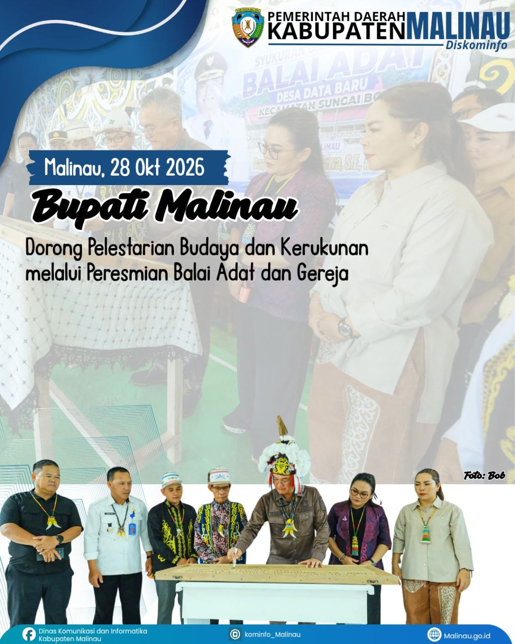 Bupati Malinau Dorong Pelestarian Budaya dan Kerukunan melalui Peresmian Balai Adat dan Gereja