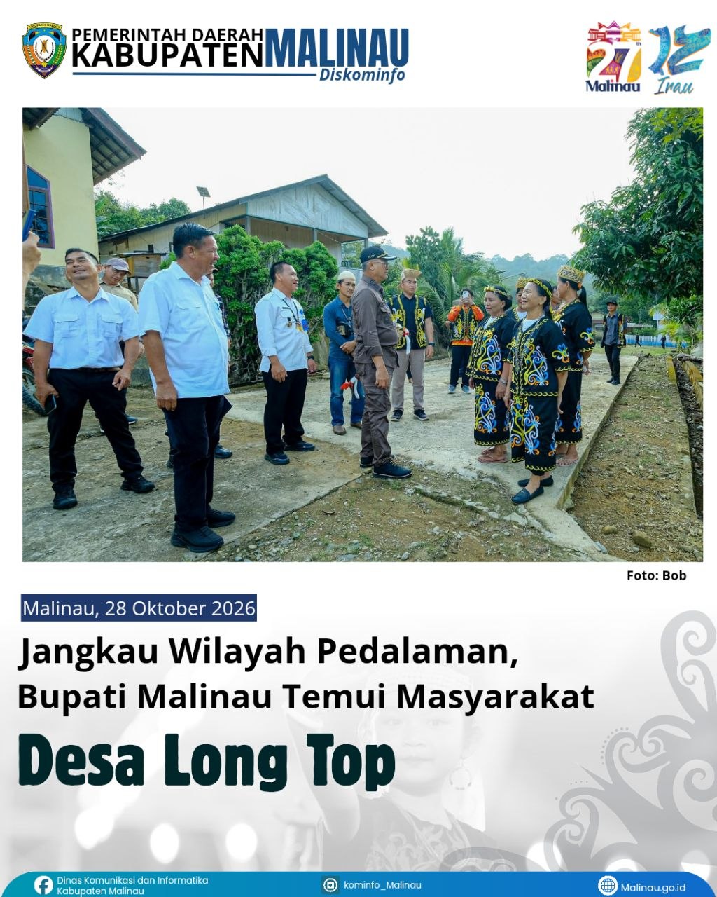 Jangkau Wilayah Pedalaman, Bupati Malinau Temui Masyarakat Desa Long Top